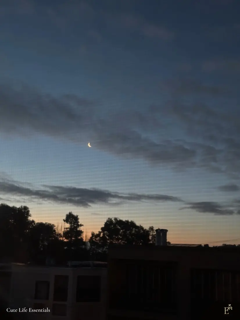 Connecting to God at Dawn, sky and moon