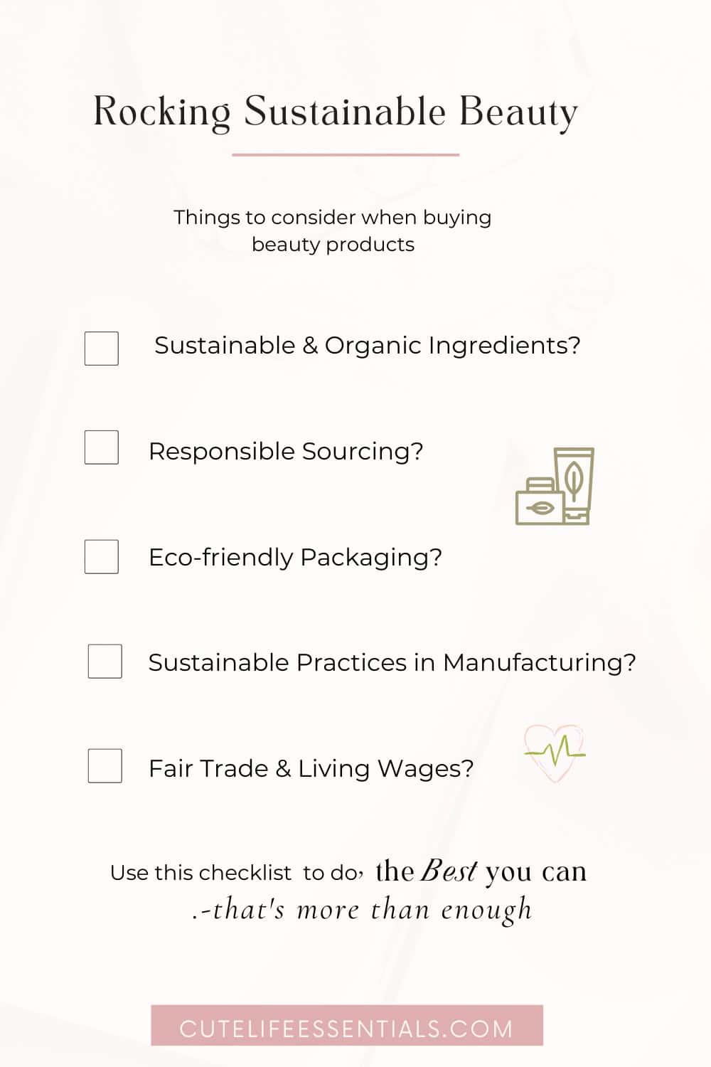 Sustainable beauty checklist